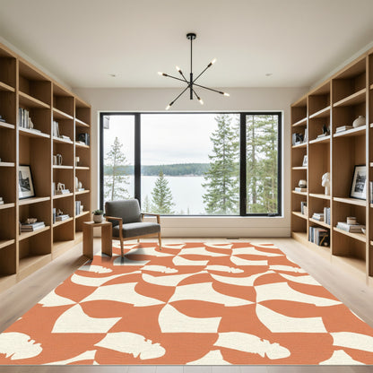 Retro Tilted Checkered Abstract Rug