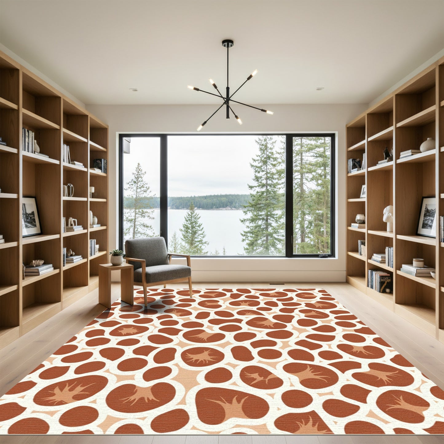 Terracotta Circles Organic Composition Rug