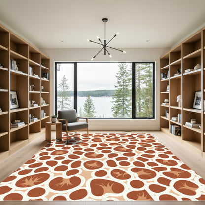 Terracotta Circles Organic Composition Rug