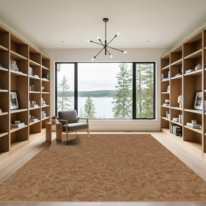 Earthy Bark Abstract Swirls Rug