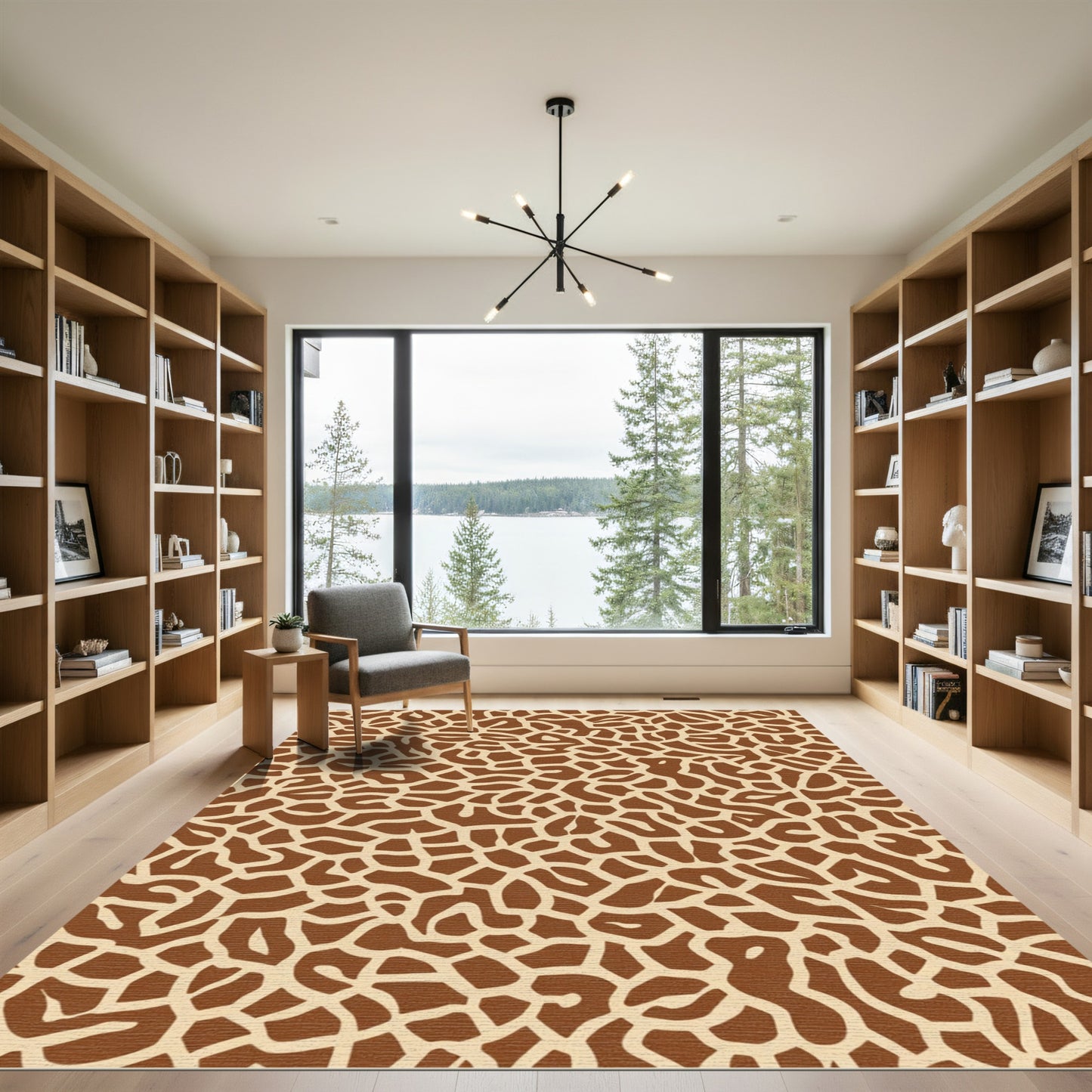Brown Tan Giraffe Print Rug