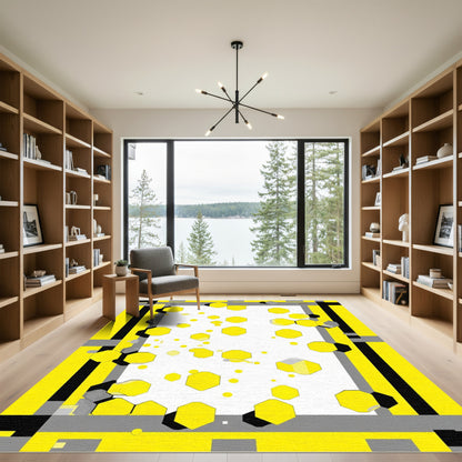 Geometric Yellow Octagon Scatter Rug