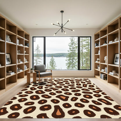 Bold Leopard Spots Cream Rug