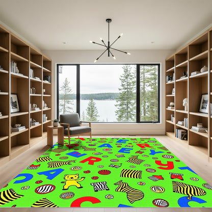 Vibrant Primary Alphabet Zoo Rug