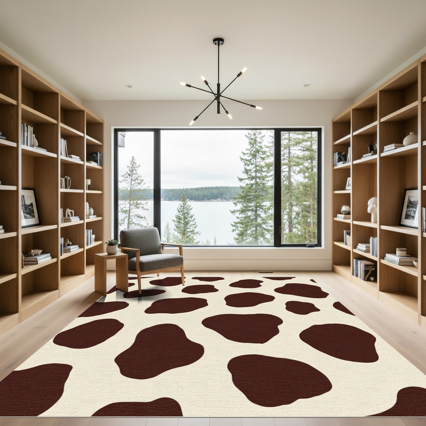 Organic Brown Spots Cream Rug