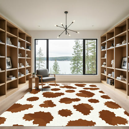 Brown White Spotted Animal Hide Rug
