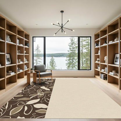 Brown Floral Vines with Cream Accents Rug