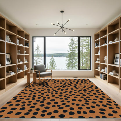 Terracotta Black Speckled Dot Rug