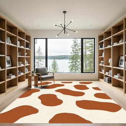 Cream Brown Organic Spots Rug