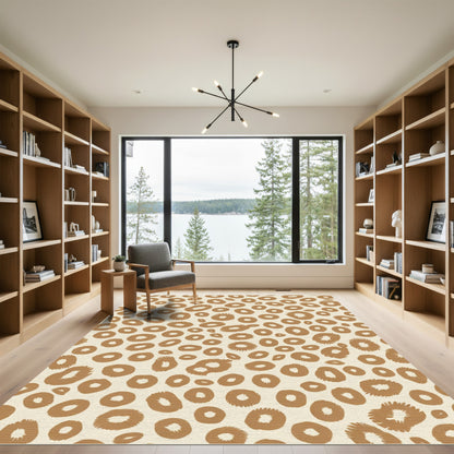 Safari Spots Brown Cream Accents Rug