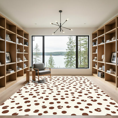 Cream Brown Spotted Organic Rug