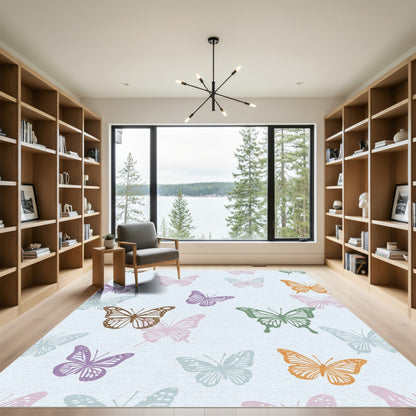 Pastel Butterfly Cluster Repeat Rug
