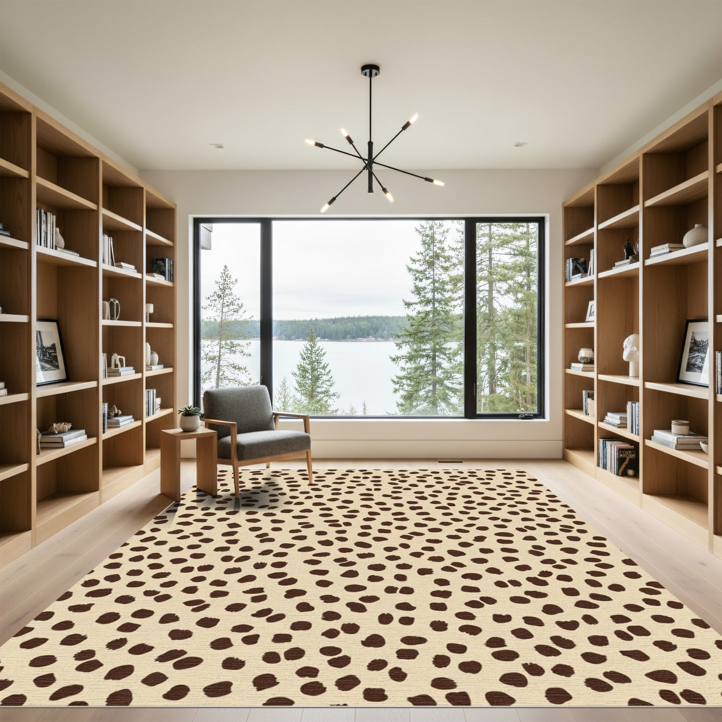 Tan And Brown Spot Scatter Rug