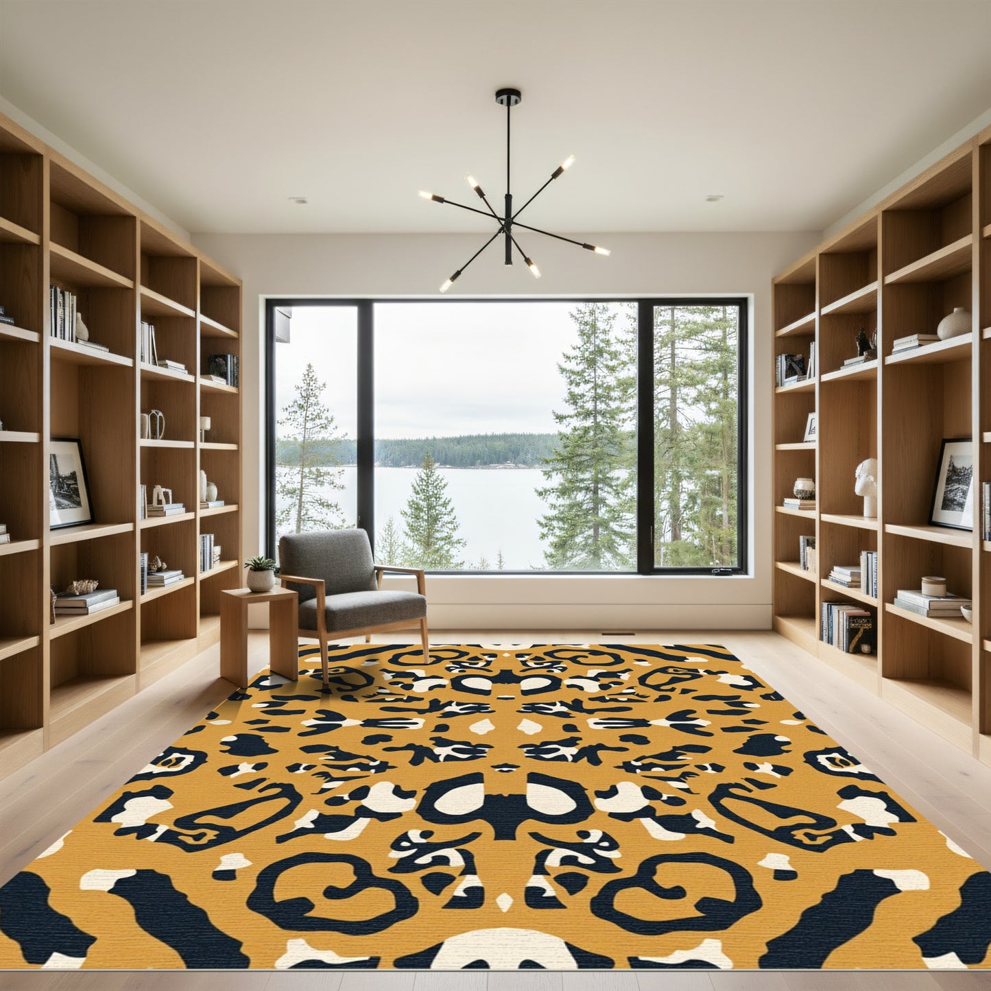 Bold Ochre Animalistic Spot Rug
