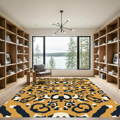Bold Ochre Animalistic Spot Rug