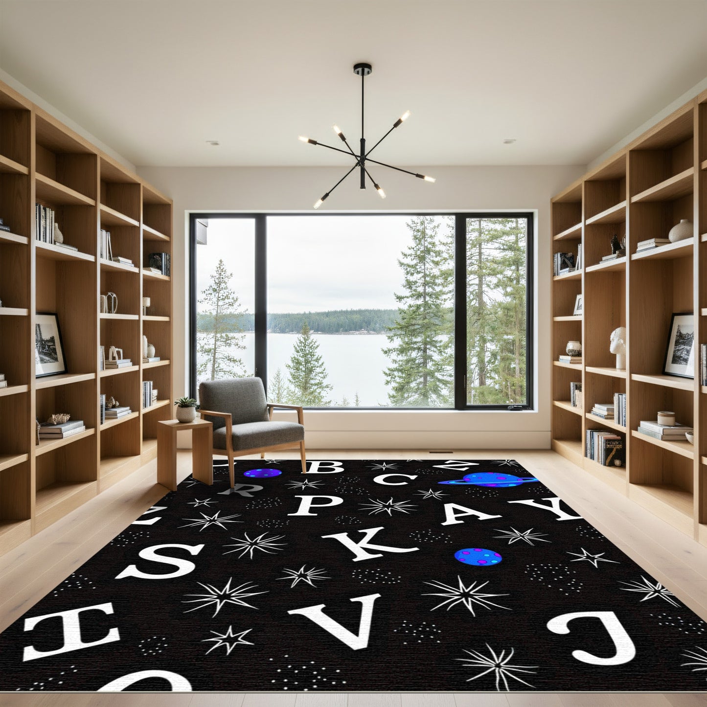 Cosmic Alphabet Planets Stars Rug