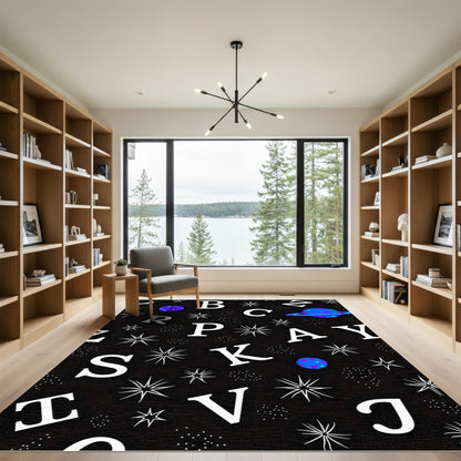 Cosmic Alphabet Planets Stars Rug