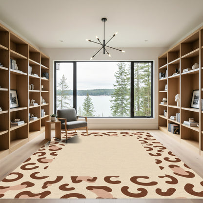Brown Tan Leopard Spot Rug