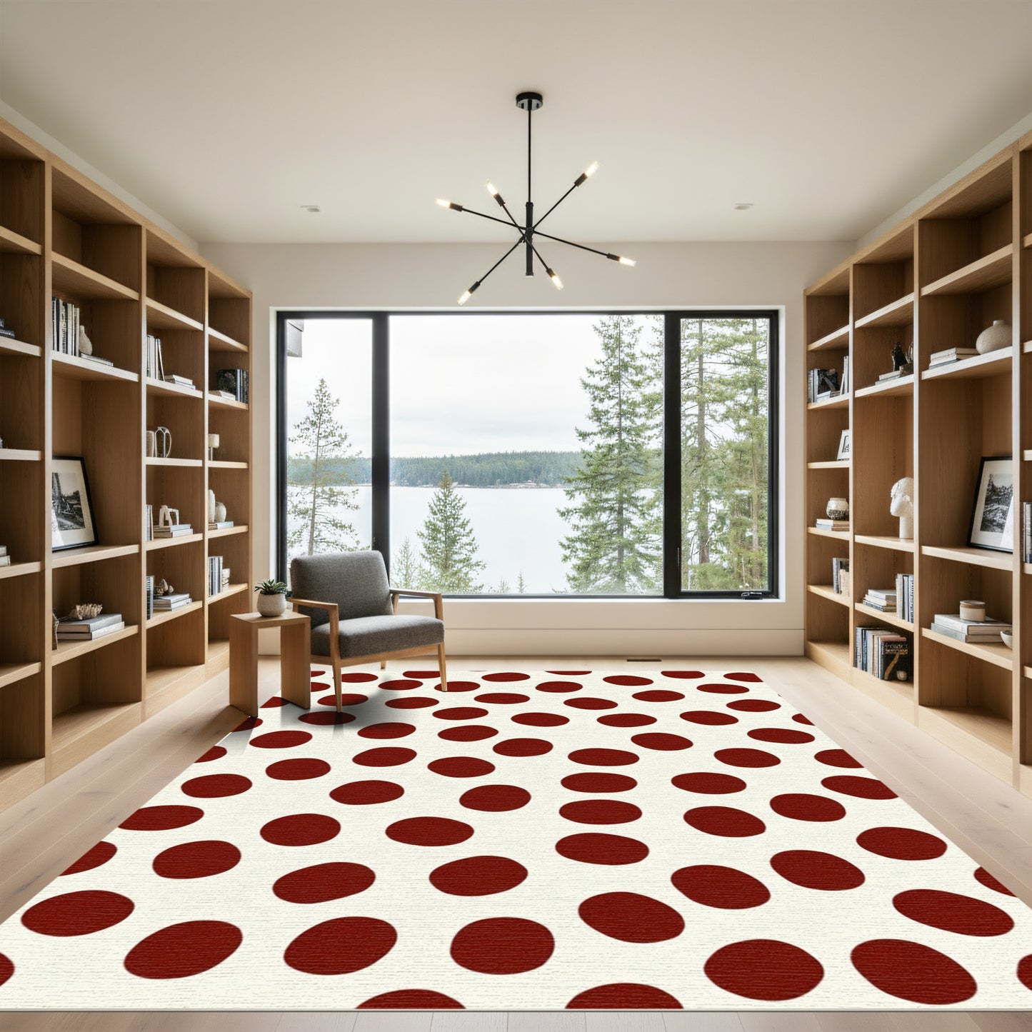 Classic Red Polka Dot Spot Rug