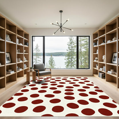 Classic Red Polka Dot Spot Rug