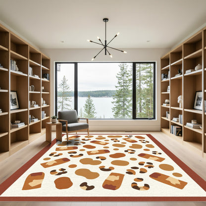 Earthy Brown Leopard Spots Composition Rug