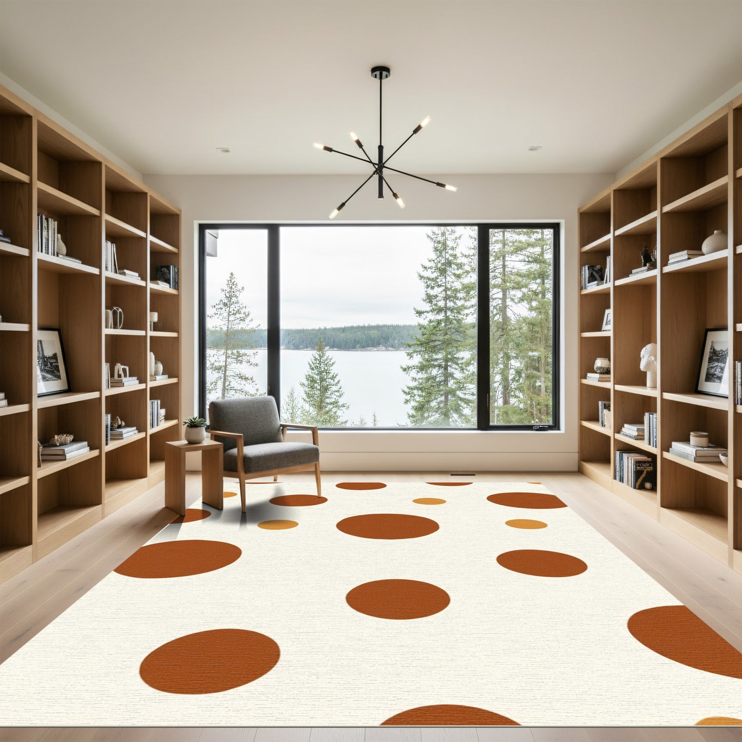 Earthy Tone Polka Dot Scatter Rug