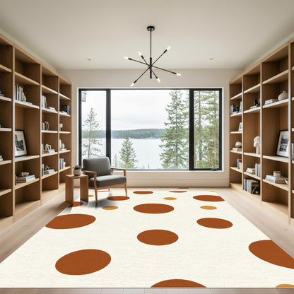 Earthy Tone Polka Dot Scatter Rug