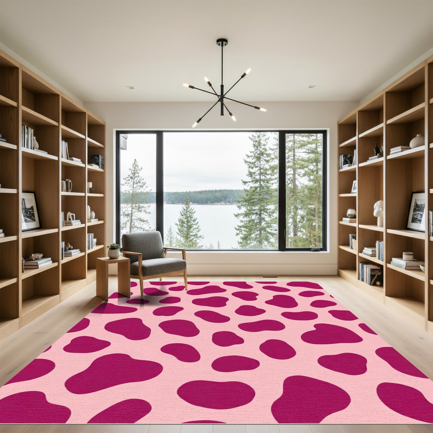 Pink Magenta Abstract Spots Rug