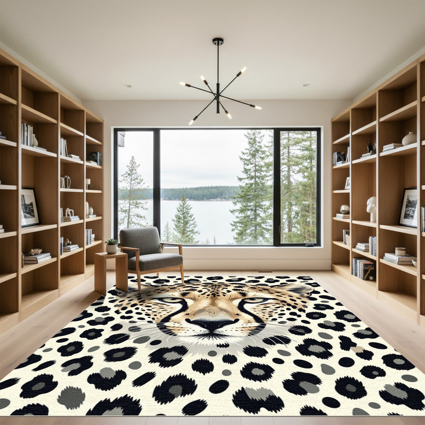 Bold Cheetah Spots Abstract Art Rug
