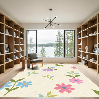Pastel Floral Sprigs Meadow Rug