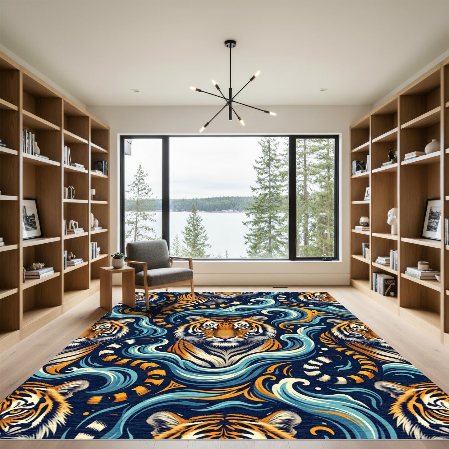 Bold Tiger Majestic Blue Waves Rug