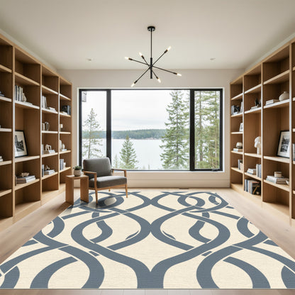 Slate Blue Interlocking Chain Rug