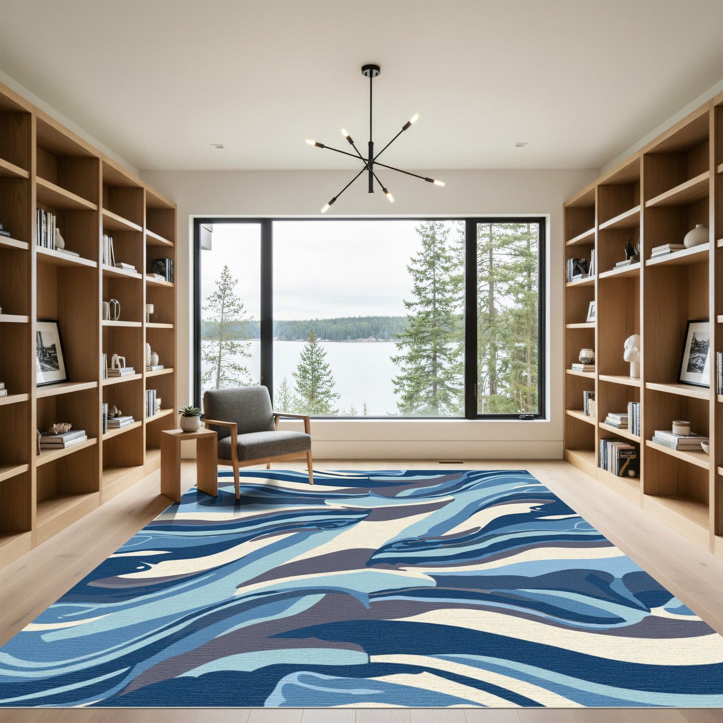 Oceanic Flowing Swirls Rug