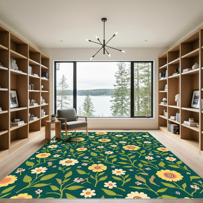 Yellow Daisy Garden Vine Rug