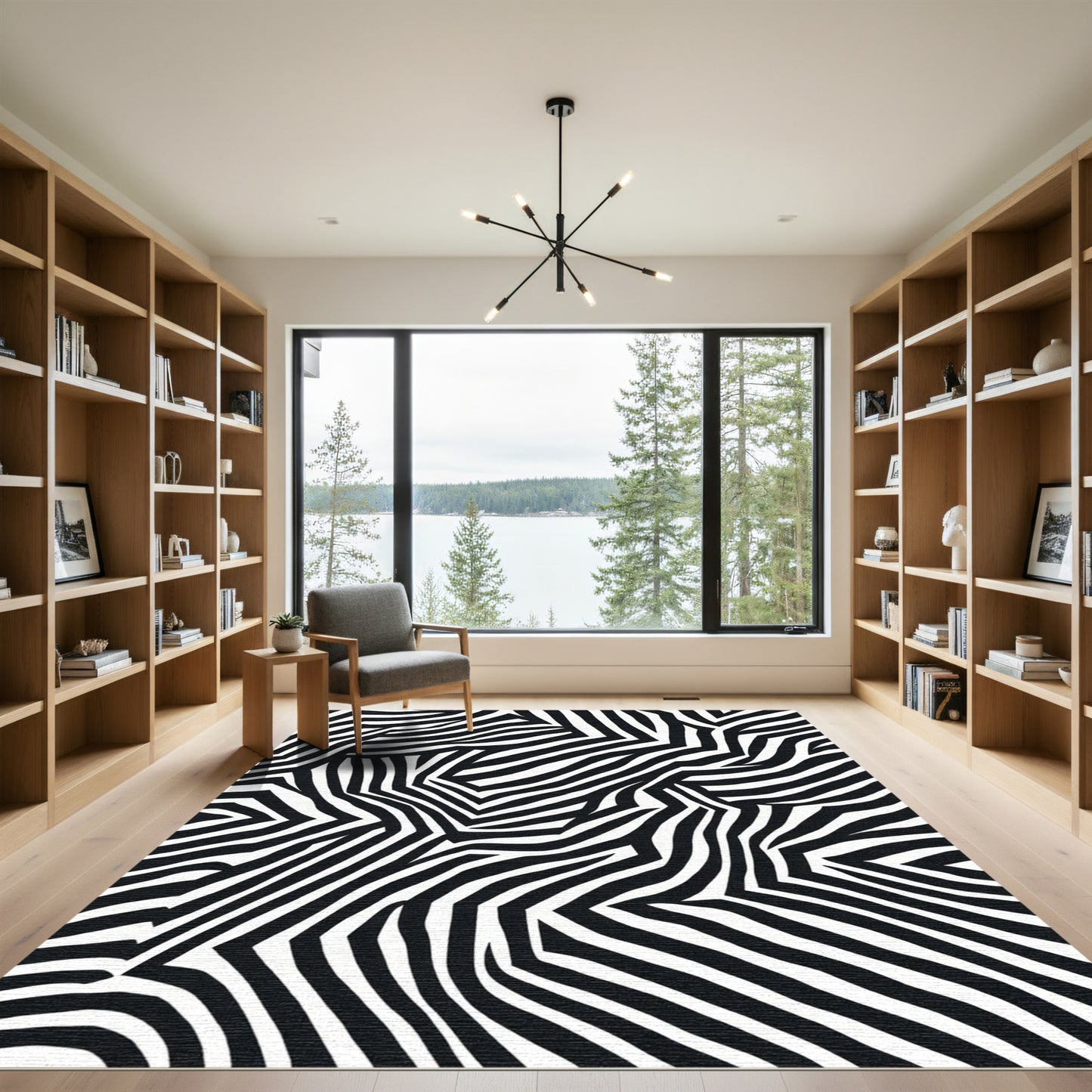 Bold Black White Zebra StripesRug Rug