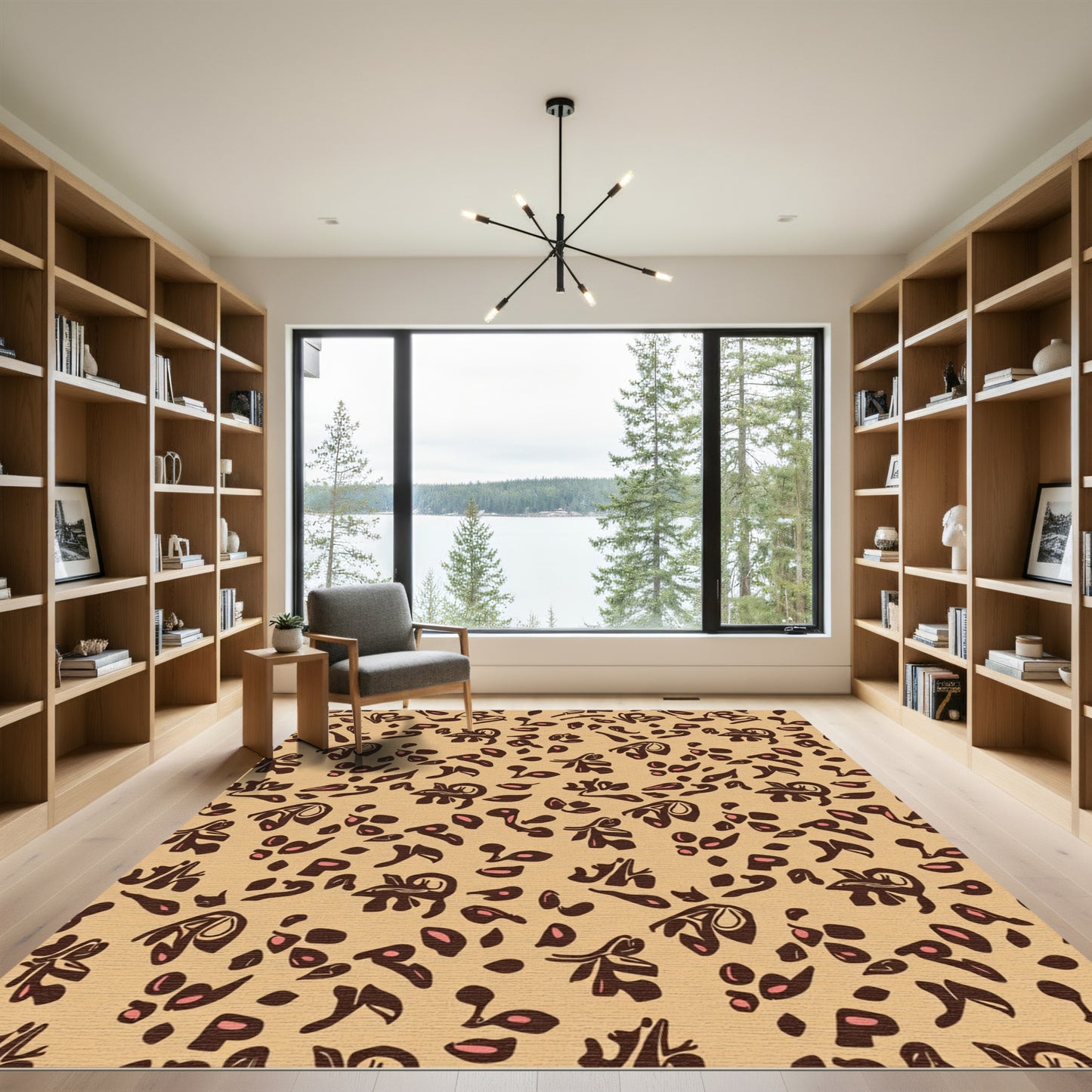 Tan Brown Animal Spot Scatter Rug