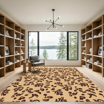 Tan Brown Animal Spot Scatter Rug