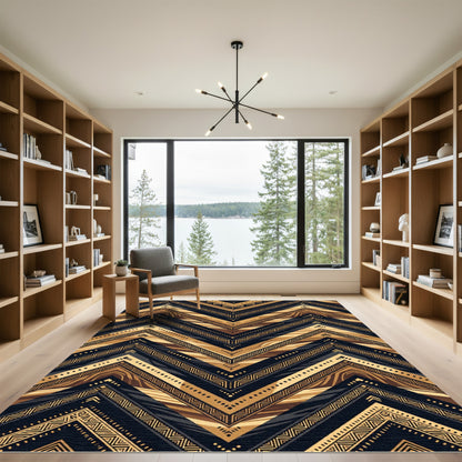 Bold Golden Geo Chevron Zenith Rug