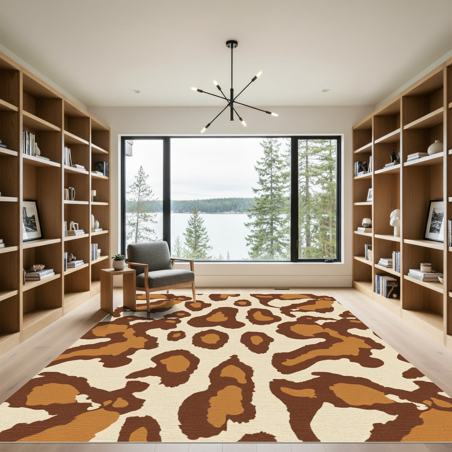 Brown Tan Leopard Spot Rug