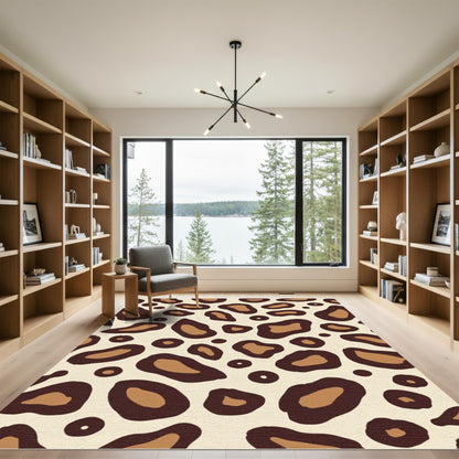 Brown Cream Leopard Spot Arrangement Rug
