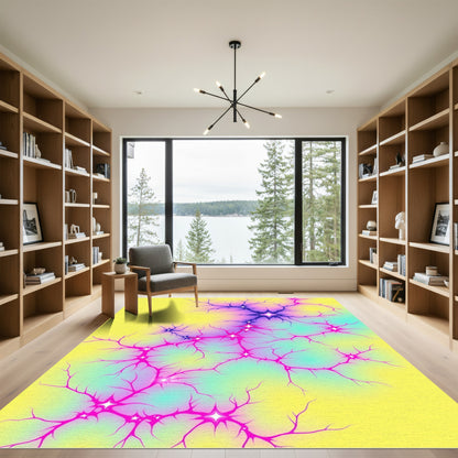 Radiant Starburst Fractal Branching Rug