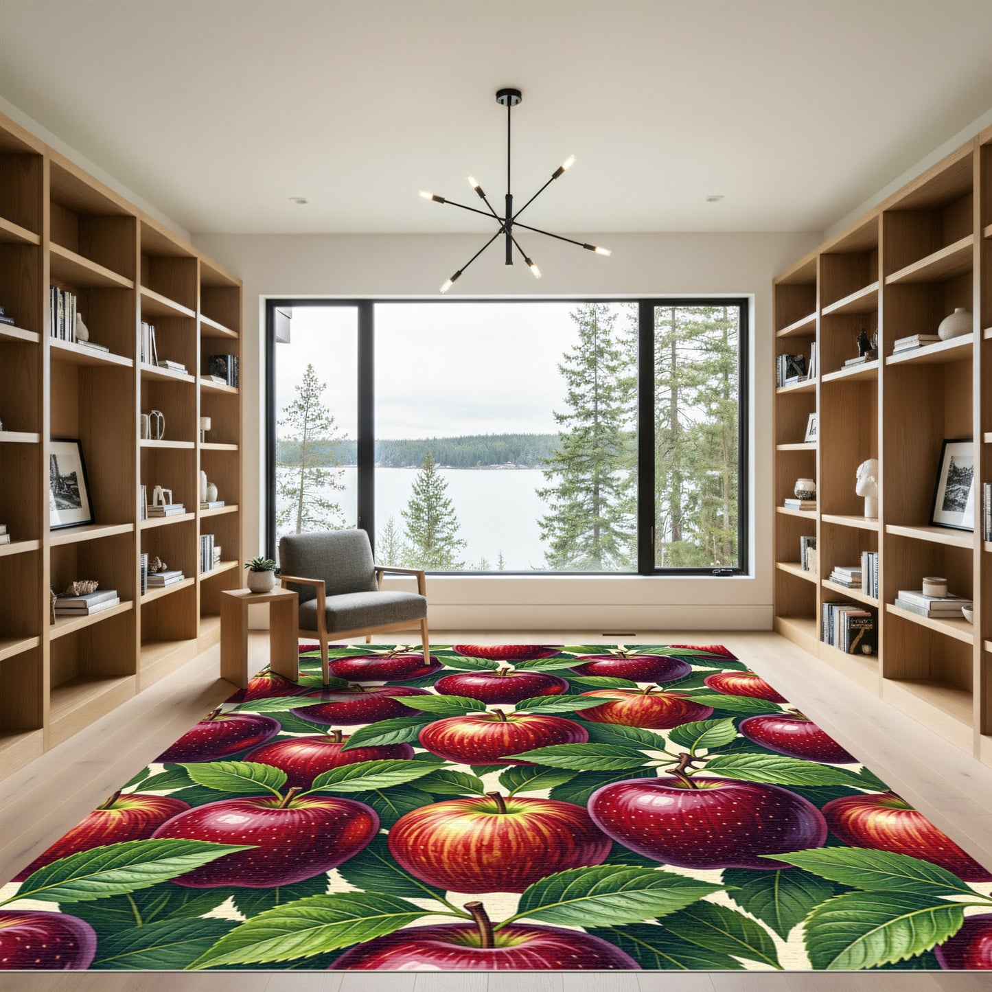 Lush Realistic Ruby Apple Orchard Rug