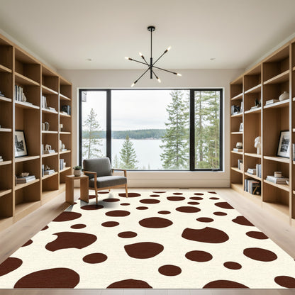 Brown Polka Dot Cream Rug