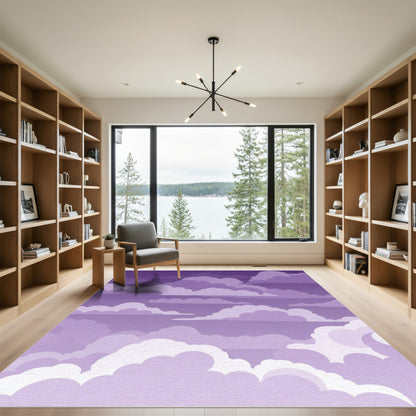 Pastel Lavender Cloudscape Panorama Rug