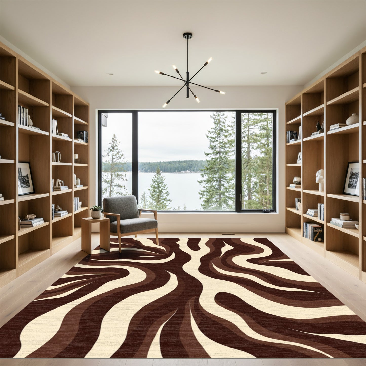 Earthy Swirl Cream and Chocolate Rug