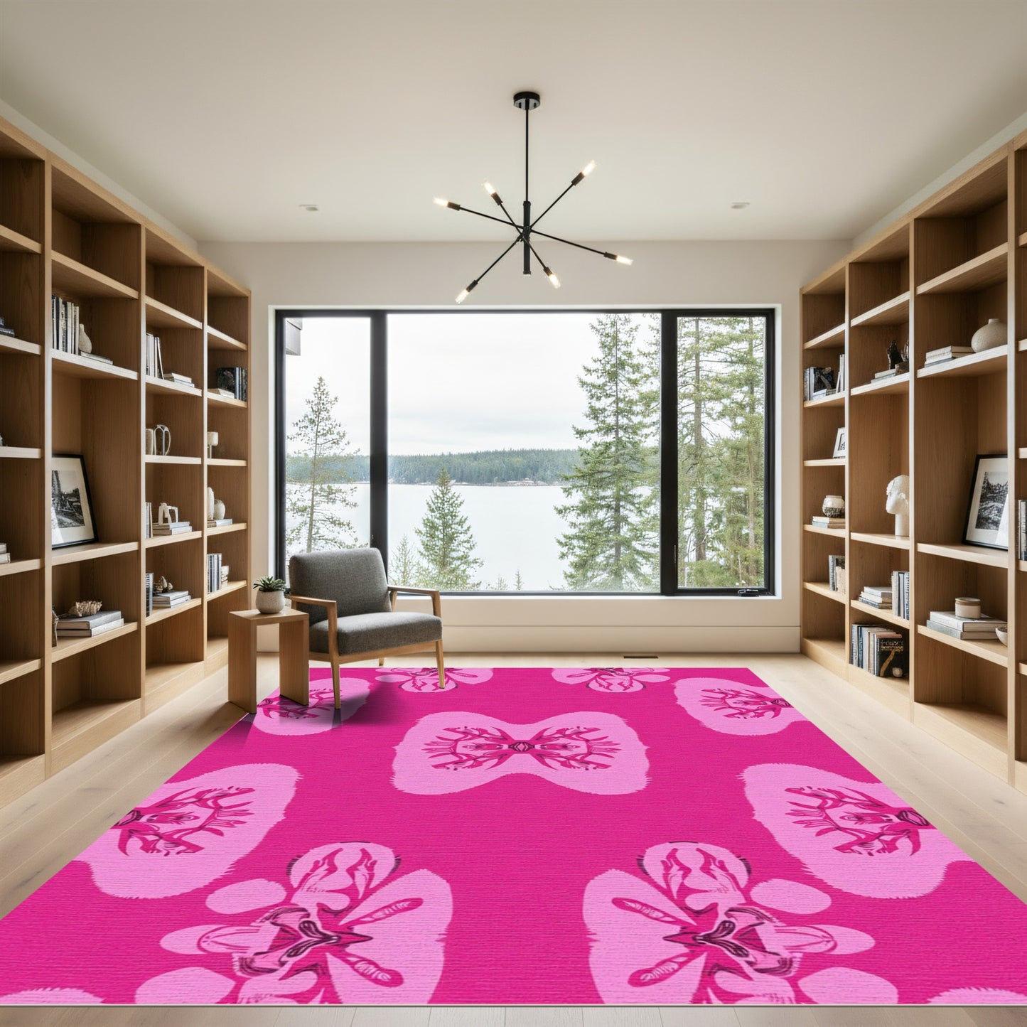 Pink Orchid Medallion Repeating Rug