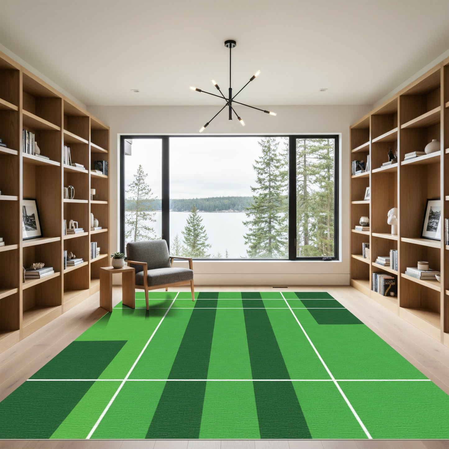 Emerald Green Stripe Blocks Rug