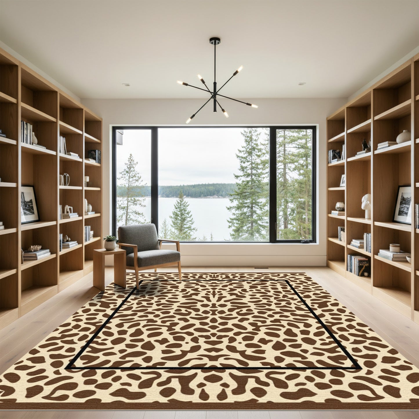 Brown Tortoise Shell Medallion Rug
