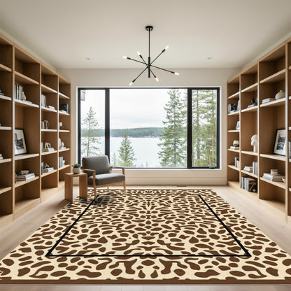 Brown Tortoise Shell Medallion Rug
