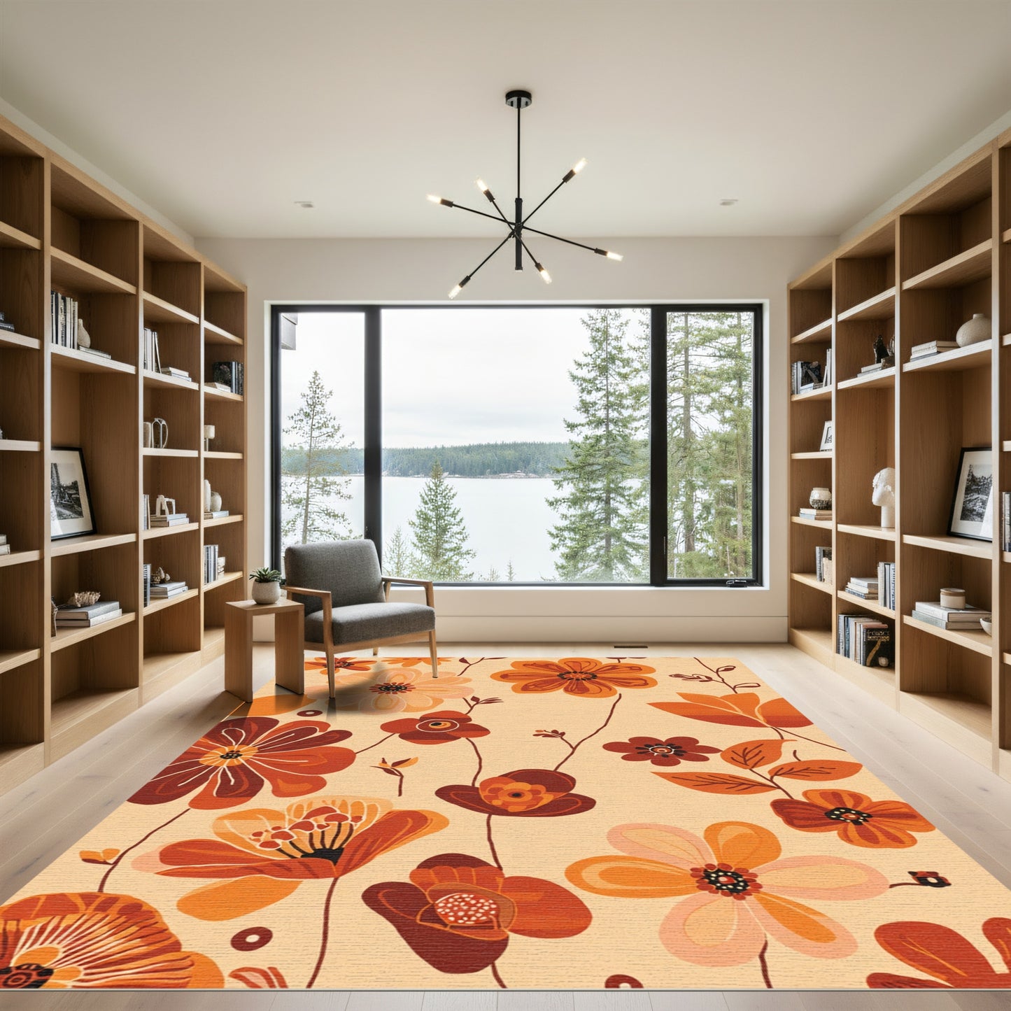 Warm Earthy Tone Floral Medley Rug